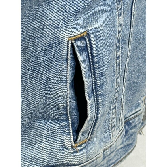 LEVIS LEVI'S SMALL Womens Blue Jean Denim Trucker JACKET Coat 90's Style vtg. - Picture 13 of 16